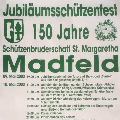 Plakat Jubiläumsschützenfest 2003 